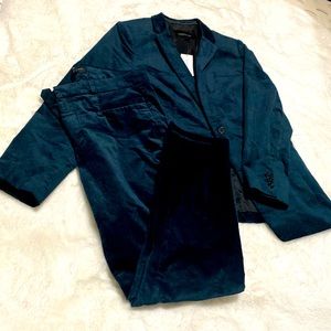 Banana Republic DARK Teal Velvet Suit, size 10, NWT